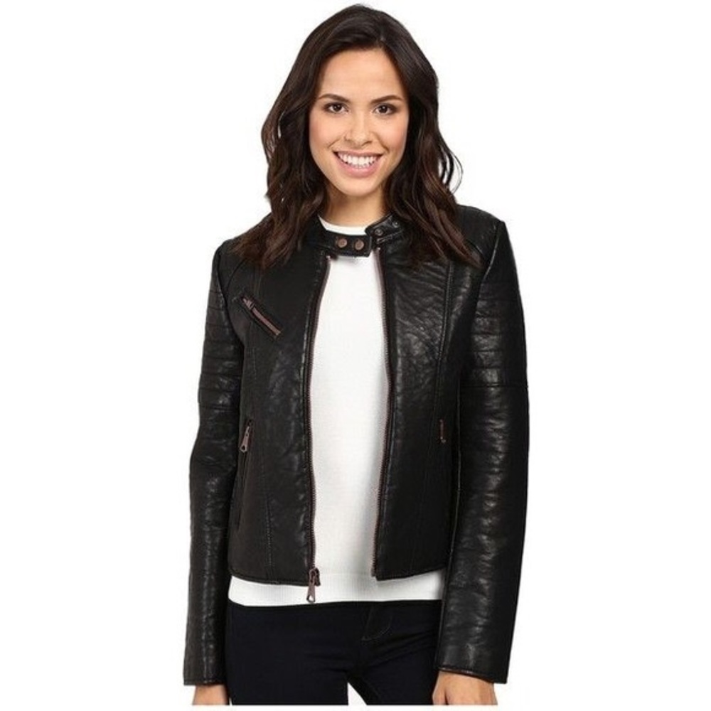 EUC Marc New York Vivian Moto Vegan Leather Jacket